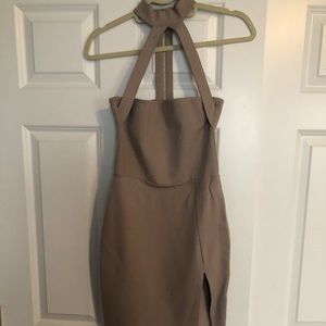 Choker slit midi dress